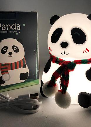 Детский силиконовый ночник светильник панда 7 цветов
