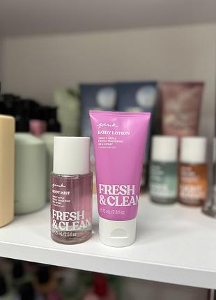 Набір міні спрей та лосьйон для тіла pink fresh & clean