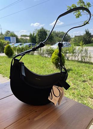 Жіноча сумка polene, чорна шкіряна сумка polene