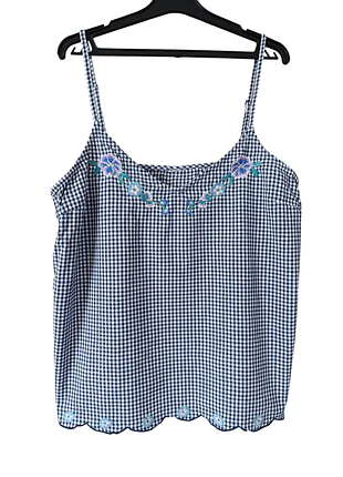 Майка в клетку майка с вышивкой