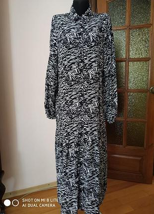 Прекрасное платье -рубашка миди большого размера next 100% вискоза