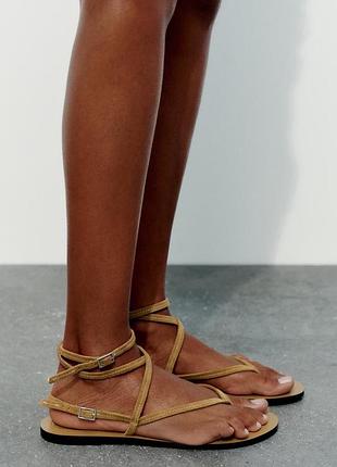 Шкіряні замшеві сандалії вʼєтнамки 38, 39, 40 zara
