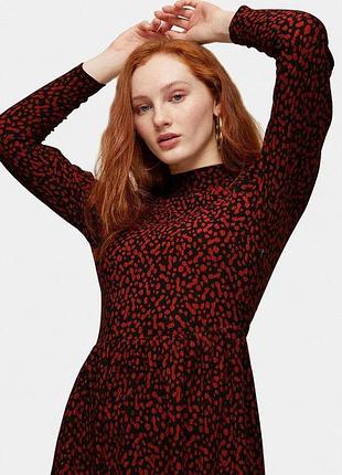 Новое платье миди topshop в животный принт