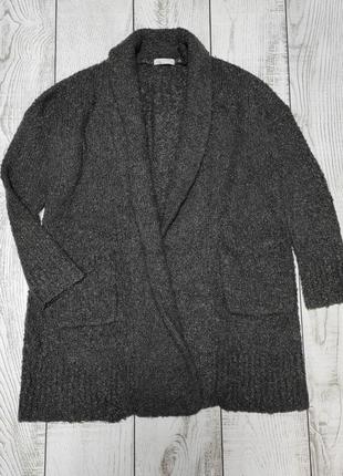 Кофта свитер кардиган накидка шерстяной женский серый l-xl 2