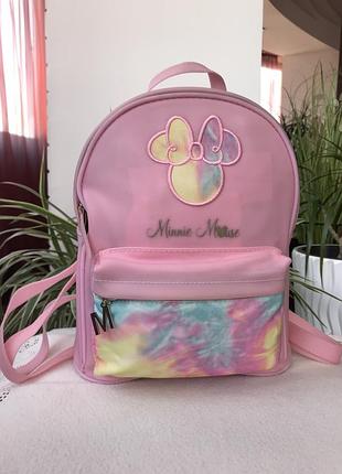 Рюкзак disney minne mouse з принтомtie dye-рожевий для дівчинки