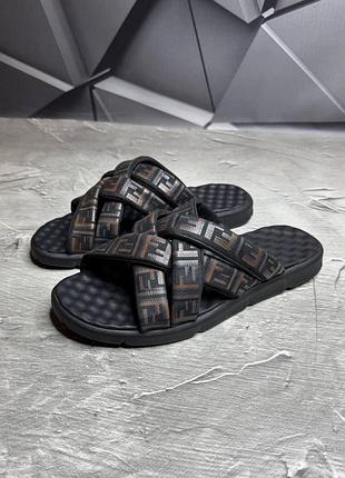 Мужские шлепанцы из натуральной кожи, кожаные шлепки люкс качество s-23