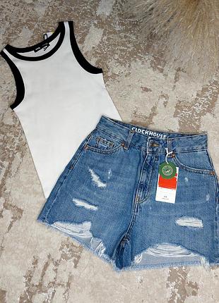 Набор из топа и джинсовых шорт. размер хс. новые.