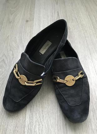 Оригінальні фірмові замшеві лофери туфлі лодочки max mara р.38