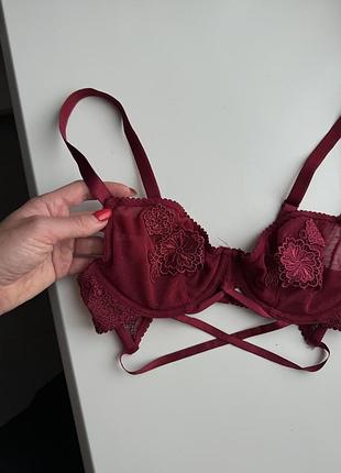 Эффектный кружевное белье бюстгальтер балконет бра лиф 70c