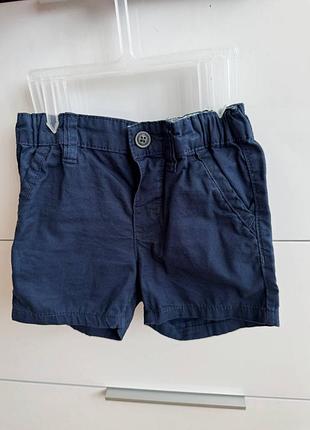 Дитячі шорти для хлопчика h&m, сині, р-р 74, 6-9 місяців