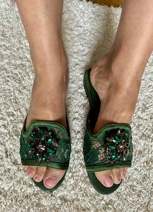 Шлепанцы дольче габбана гипюр