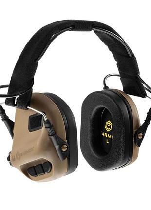 Навушники тактичні активні earmor m31 койот