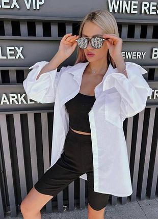 Коттонова сорочка з манжетами на ґудзиках