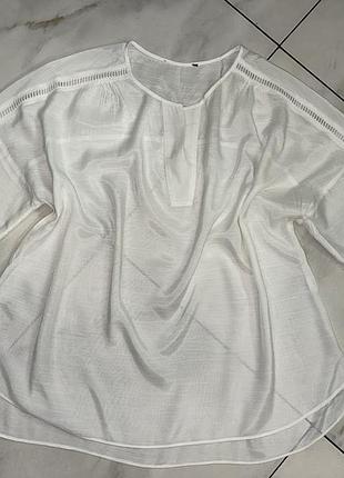 Женская коттоновая белая рубашка бруза кофточка george 2xl-3xl (54-56)