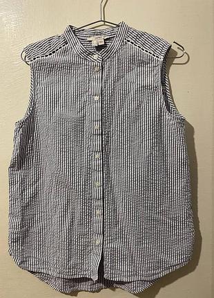 Женская рубашка безрукавка в полоску esprit