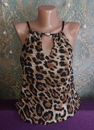 Гарний топ леопард р. s блузка блуза