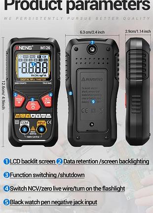 Мультиметр aneng m126 6000 измерений 9