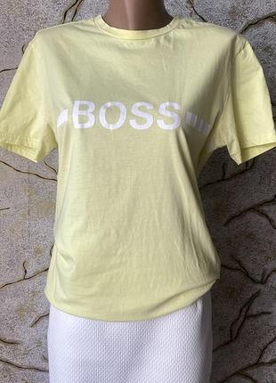 Футболка подовжена hugo boss лимонна