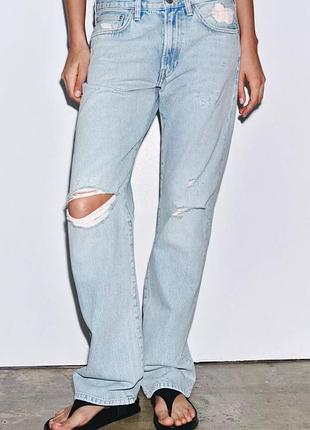 Джинси з потертостями zara2 фото
