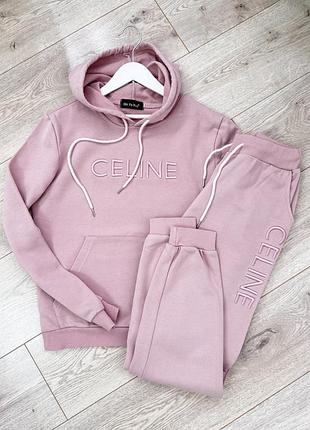 Пудровий спортивний костюм celine, розмір xs-s (42-44)