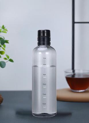 Легка пляшка для води із харчового пластику 500 мл. чорна