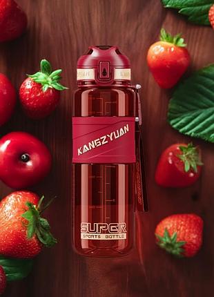 Красная бутылка kangzyuan из тритана 700 мл для спорта
