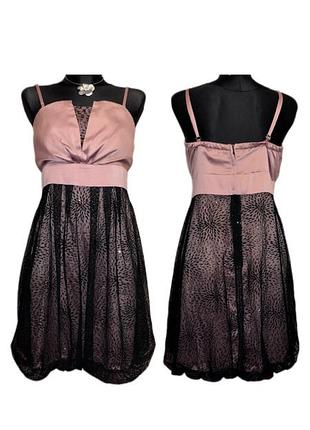 Винтажное нарядное платье с кружевом и паетками на бретелях vintage 2000s y2k