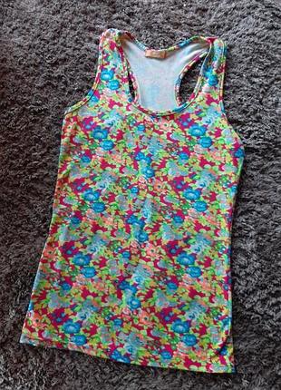 Женская майка футболка с цветочным принтом