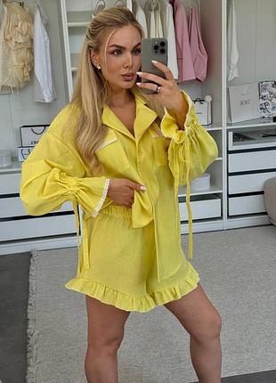 Нежный льняной костюм 🥰 6 цветов