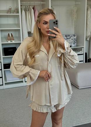 Нежный льняной костюм 🥰 6 цветов