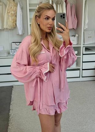 Нежный льняной костюм 🥰 6 цветов