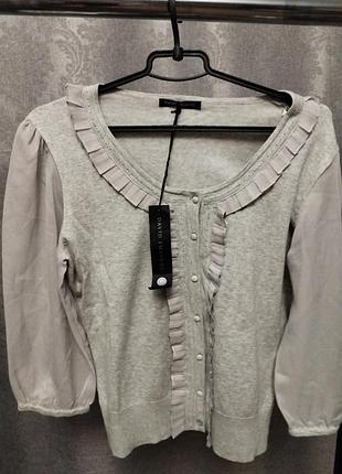 Короткий кардиган з шифоновими рукавами