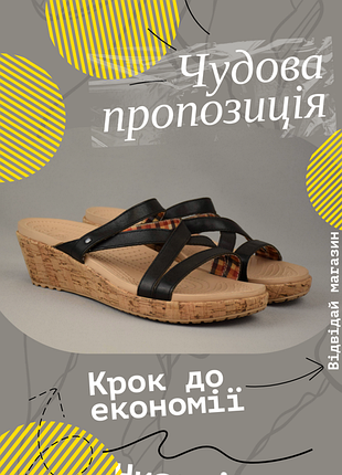 Crocs a-leigh шльопанці босоніжки сланці шкіряні крокси жіночі на каблуку. оригінал. w10 40-41 р.