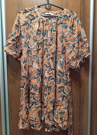 Легкая натуральная туника, блуза, рубашка батал