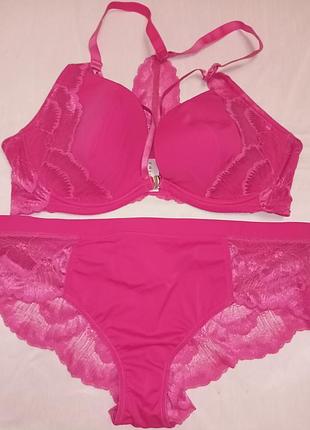 Белье комплект бюст трусы розовый chloe 42d95e