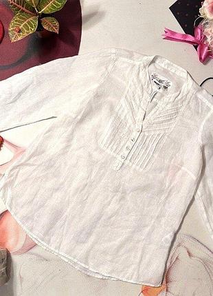 Лляна брендова сорочка marks & spencer, розмір 14/42 або xl