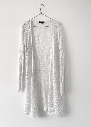 Белый ажурный кардиган new look