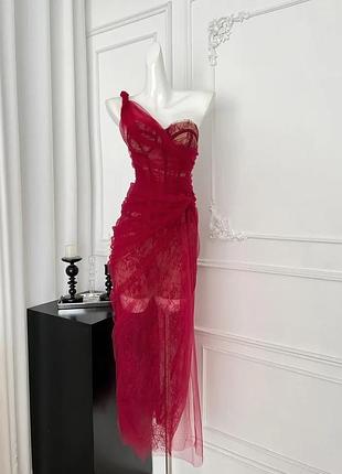 Коктейльное кружевное цветочное вечернее в пол макси платье old money шелковое мини платье с корсетом с открытыми плечами с открытой спиной