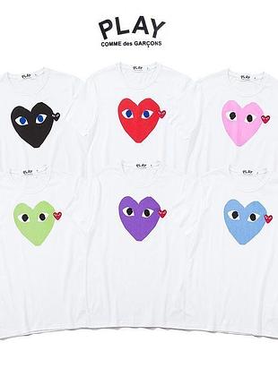 Футболки comme des garçons play. футболки cdg play. 4 цвета. xs-3xl