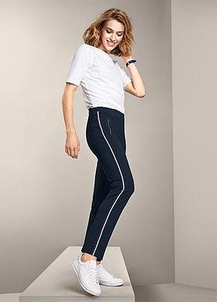 Брюки, штаны с декоративной полосой, длины 7/8, tchibo, р.36/38 евро, наш 42-46