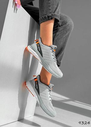 Серые женские кроссовки текстильні весна осень