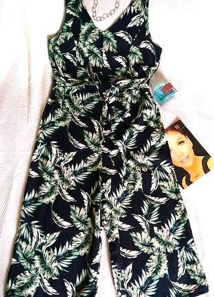 Комбинезон - кюлоты, вискоза+лён, м