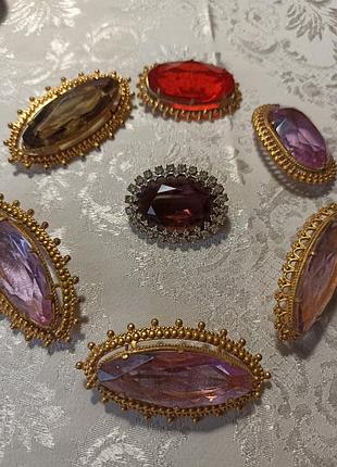 Брошь винтаж времён ссср чешское стекло,леденцы,яблонекс,позолота,клеймо