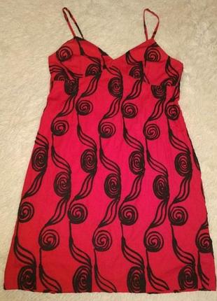 Сарафан червоний італія 46-48 натуральна тканина