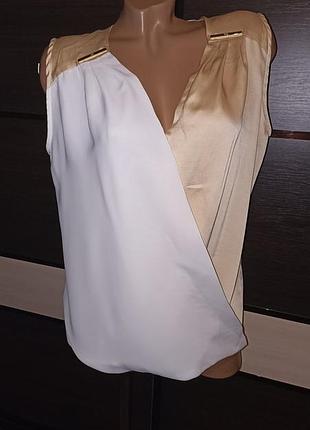 Шифоновая блуза с атласными вставками