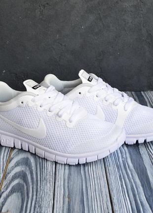 Жіночі літні кросівки  nike free run 3.0 white низкие лёгкие дышащие кеды найк фри ран белые