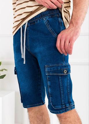 Мужские джинсовые бриджи шорты с карманами