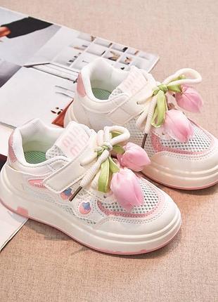 Дитячі літні кеди , кросівки для дівчаток з сіткою