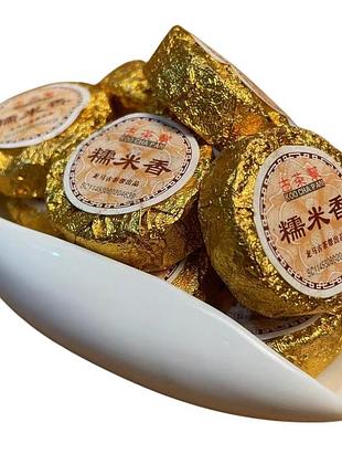 Чёрный чай шу пуэр мини то ча с клейким рисом чаеман, прессованный, 1 шт 7 г