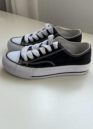 Жіночі кеди текстиль vty 37р чорні с білим